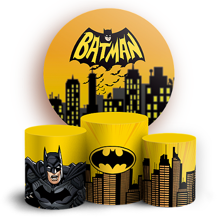 Capas Painel Redondo e Trio Cilindro Sublimado - Batman