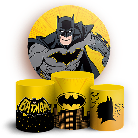 Capas Painel Redondo e Trio Cilindro Sublimado - Batman