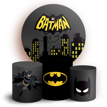Capas Painel Redondo e Trio Cilindro Sublimado - Batman
