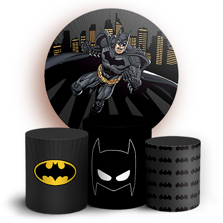 Capas Painel Redondo e Trio Cilindro Sublimado - Batman