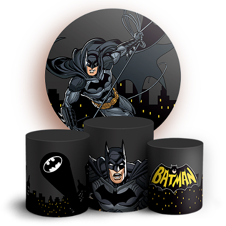 Capas Painel Redondo e Trio Cilindro Sublimado - Batman