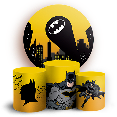 Capas Painel Redondo e Trio Cilindro Sublimado - Batman