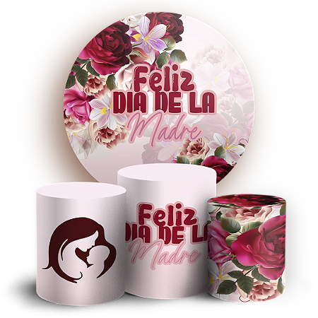 Capas Painel Redondo e Trio Cilindro Sublimado - Dia De La Madre
