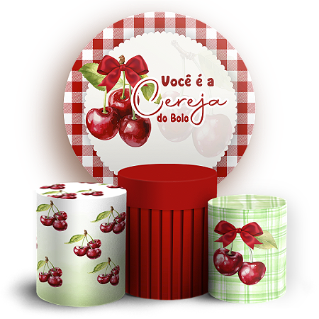 Capas Painel Redondo e Trio Cilindro Sublimado - Cerejinha