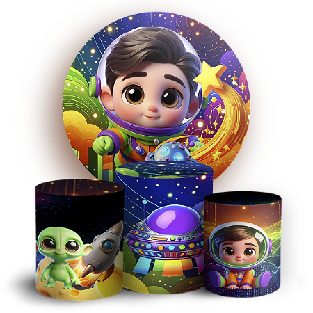 Capas Painel Redondo e Trio Cilindro Sublimado - Astrounauta