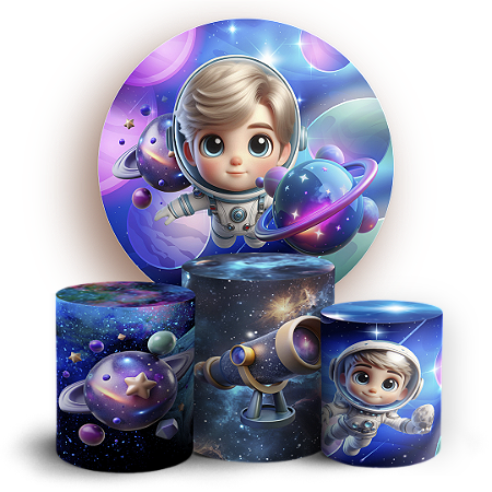 Capas Painel Redondo e Trio Cilindro Sublimado - Astrounauta