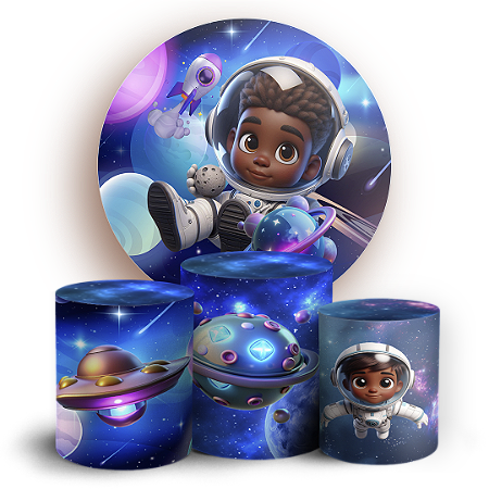 Capas Painel Redondo e Trio Cilindro Sublimado - Astrounauta