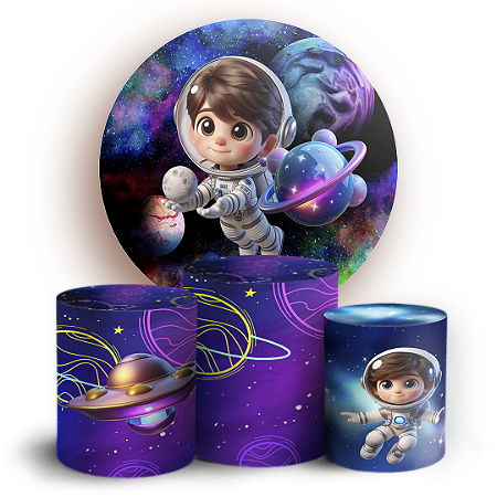 Capas Painel Redondo e Trio Cilindro Sublimado - Astrounauta