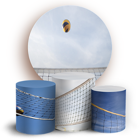 Capas Painel Redondo e Trio Cilindro Sublimado - Volei