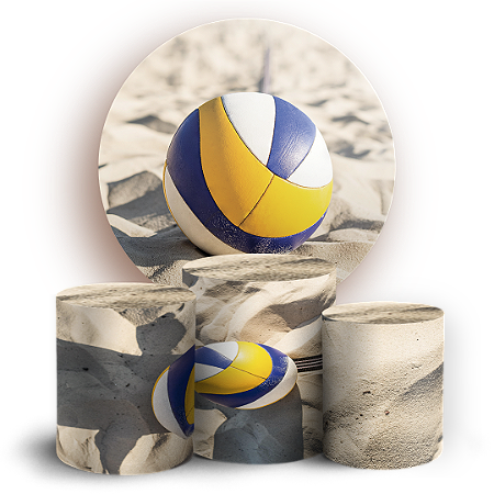Capas Painel Redondo e Trio Cilindro Sublimado - Volei