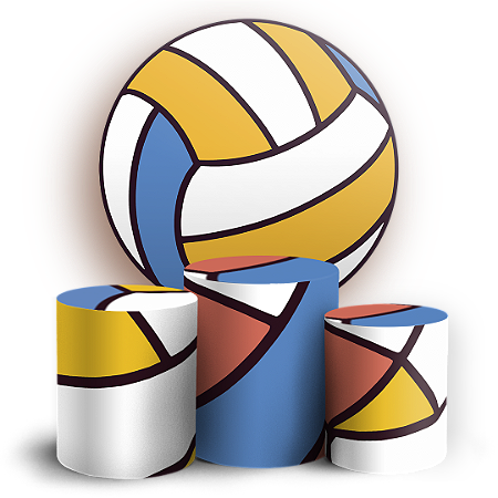 Capas Painel Redondo e Trio Cilindro Sublimado - Volei