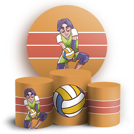 Capas Painel Redondo e Trio Cilindro Sublimado - Volei