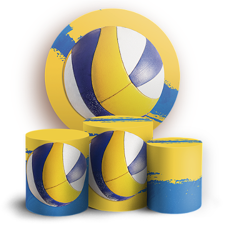 Capas Painel Redondo e Trio Cilindro Sublimado - Volei