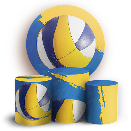 Capas Painel Redondo e Trio Cilindro Sublimado - Volei
