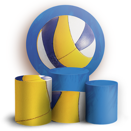 Capas Painel Redondo e Trio Cilindro Sublimado - Volei