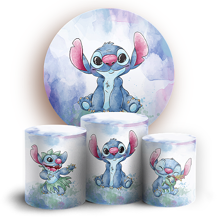 Capas Painel Redondo e Trio Cilindro Sublimado - Lilo Stitch Angel