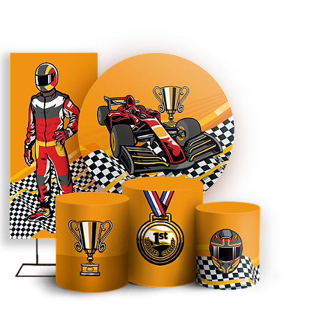 Capas Painel Redondo Trio Cilindro e Faixa Lateral Sublimado - Formula 1