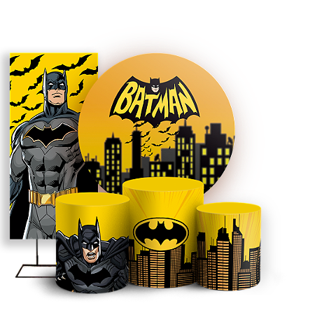 Capas Painel Redondo Trio Cilindro e Faixa Lateral Sublimado - Batman
