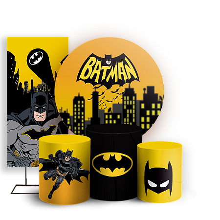 Capas Painel Redondo Trio Cilindro e Faixa Lateral Sublimado - Batman