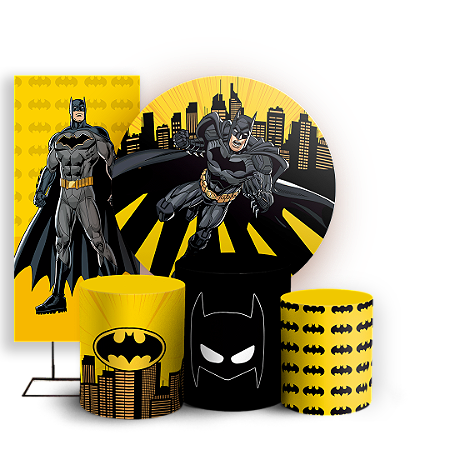 Capas Painel Redondo Trio Cilindro e Faixa Lateral Sublimado - Batman