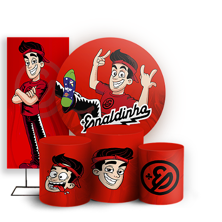 Capas Painel Redondo Trio Cilindro e Faixa Lateral Sublimado - Enaldinho