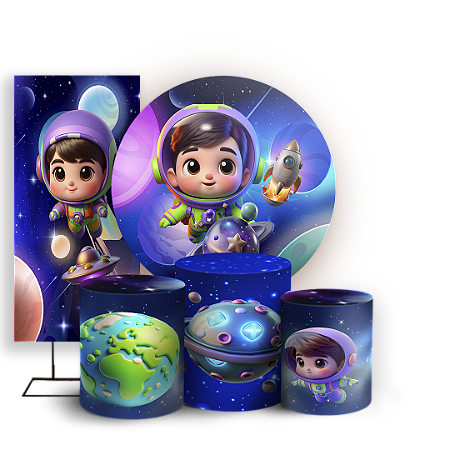 Capas Painel Redondo Trio Cilindro e Faixa Lateral Sublimado - Astrounauta