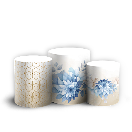 Capas Trio Cilindro Sublimado Vest Facil - Floral