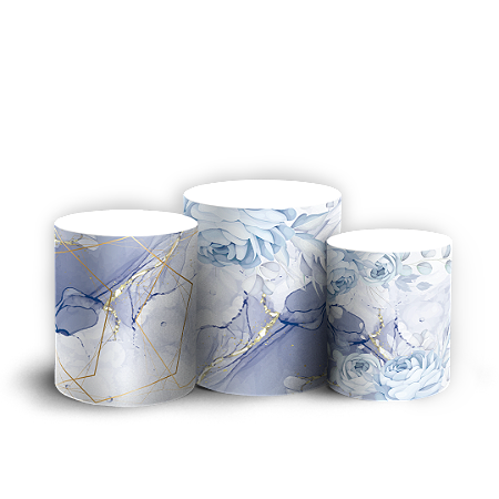 Capas Trio Cilindro Sublimado Vest Facil - Floral