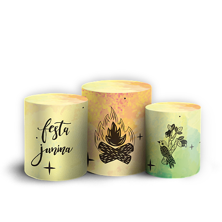 Capas Trio Cilindro Sublimado Vest Facil - Festa Junina