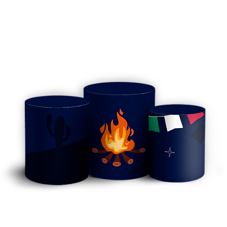 Capas Trio Cilindro Sublimado Vest Facil - Festa Junina