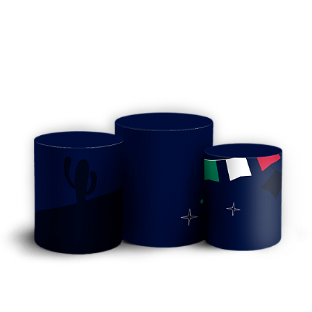 Capas Trio Cilindro Sublimado Vest Facil - Festa Junina