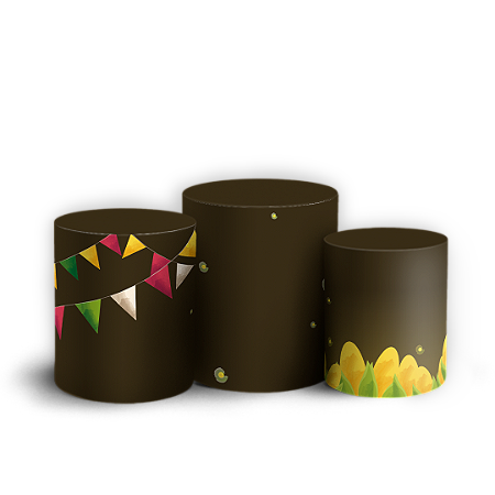 Capas Trio Cilindro Sublimado Vest Facil - Festa Junina