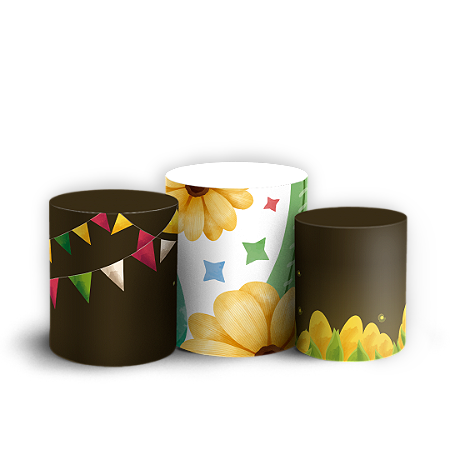 Capas Trio Cilindro Sublimado Vest Facil - Festa Junina