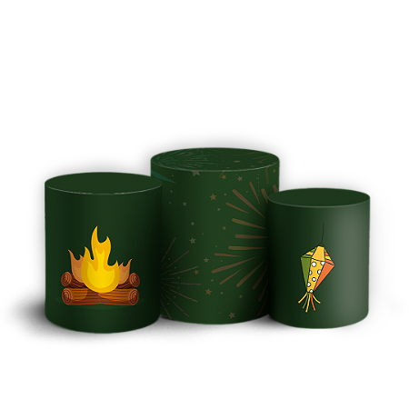 Capas Trio Cilindro Sublimado Vest Facil - Festa Junina