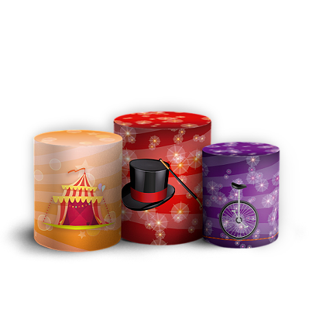 Capas Trio Cilindro Sublimado Vest Facil - Circo