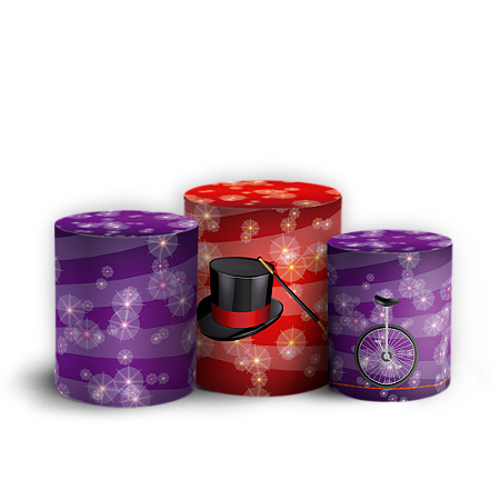 Capas Trio Cilindro Sublimado Vest Facil - Circo