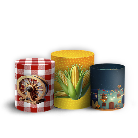 Capas Trio Cilindro Sublimado Vest Facil - Minnie Fazendinha