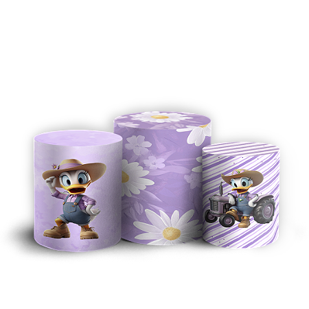 Capas Trio Cilindro Sublimado Vest Facil - Margarida