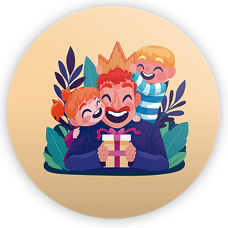 Capa Painel Redondo Sublimado - Dia dos Pais