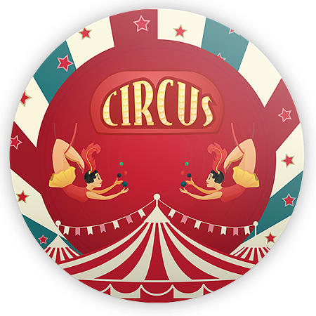 Capa Painel Redondo Sublimado - Circo