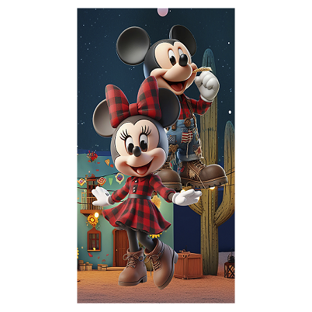 Capa Faixa Lateral Sublimado - Minnie Fazendinha