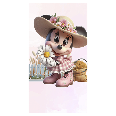 Capa Faixa Lateral Sublimado - Minnie Fazendinha