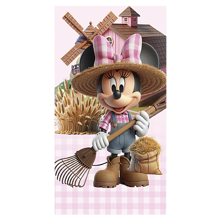 Capa Faixa Lateral Sublimado - Minnie Fazendinha
