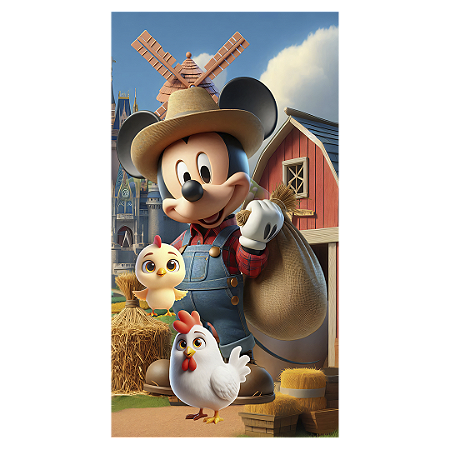 Capa Faixa Lateral Sublimado - Mickey Fazendinha