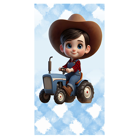 Capa Faixa Lateral Sublimado - Menino Fazendinha