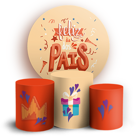 Capas Painel Redondo e Trio Cilindro Sublimado - Dia dos Pais