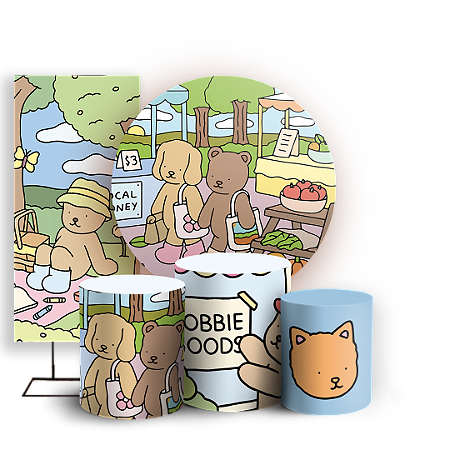 Capas Painel Redondo Trio Cilindro e Faixa Lateral Sublimado - Bobbie Goods