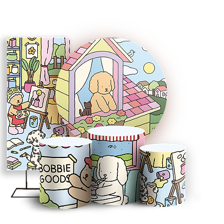 Capas Painel Redondo Trio Cilindro e Faixa Lateral Sublimado - Bobbie Goods