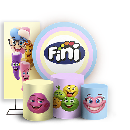 Capas Painel Redondo Trio Cilindro e Faixa Lateral Sublimado - Doce Fini