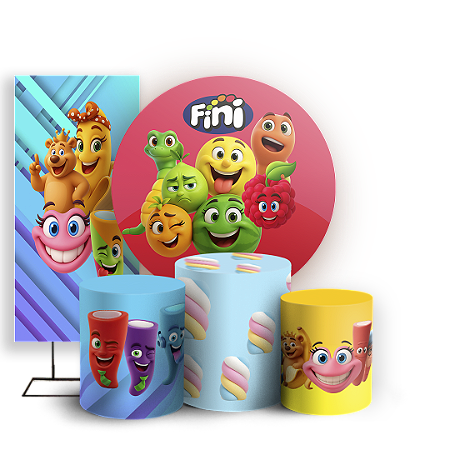 Capas Painel Redondo Trio Cilindro e Faixa Lateral Sublimado - Doce Fini